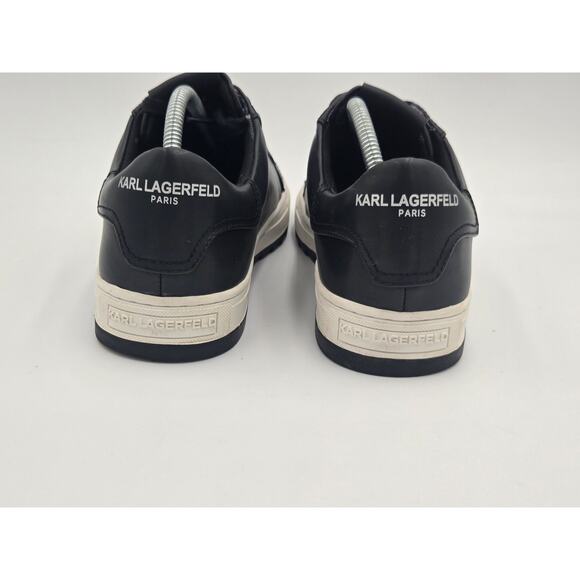 Karl Lagerfeld Paris Logo Leather Sneakers Black Mens 10 - Picture 7 of 9